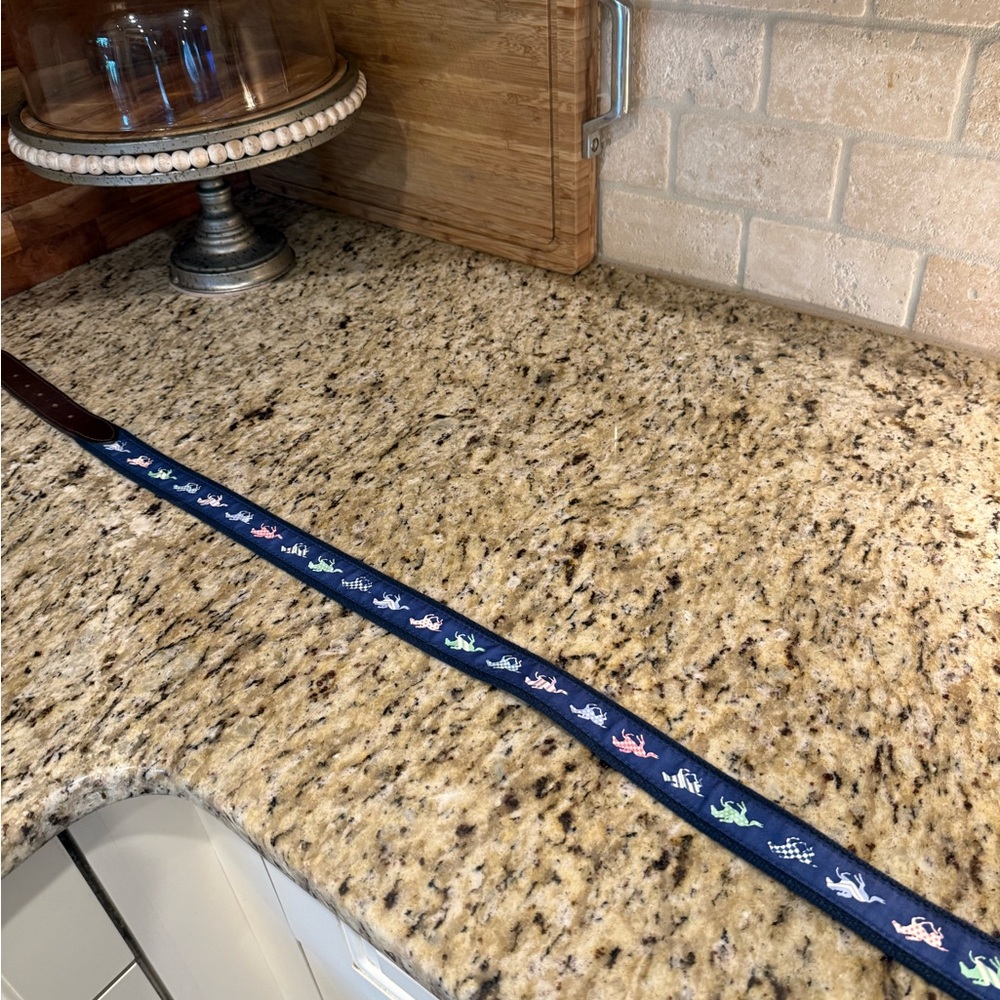 Vineyard Vines Kentucky Derby Collection Navy Belt with Gold Buckle